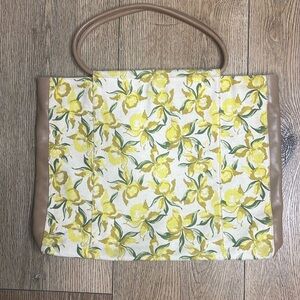 Caterina Lucchi Canvas & Leather Floral Print Tote